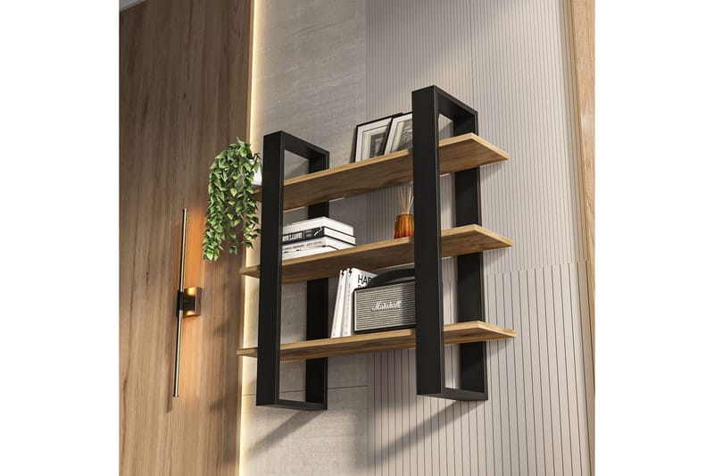 Draven Väggskiva 90x90 cm - Svart/Ek - Inredning & dekor - Väggdekor - Väggpanel