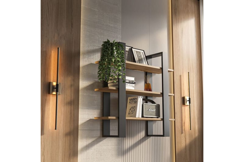 Draven Väggskiva 90x90 cm - Svart/Ek - Inredning & dekor - Väggdekor - Väggpanel