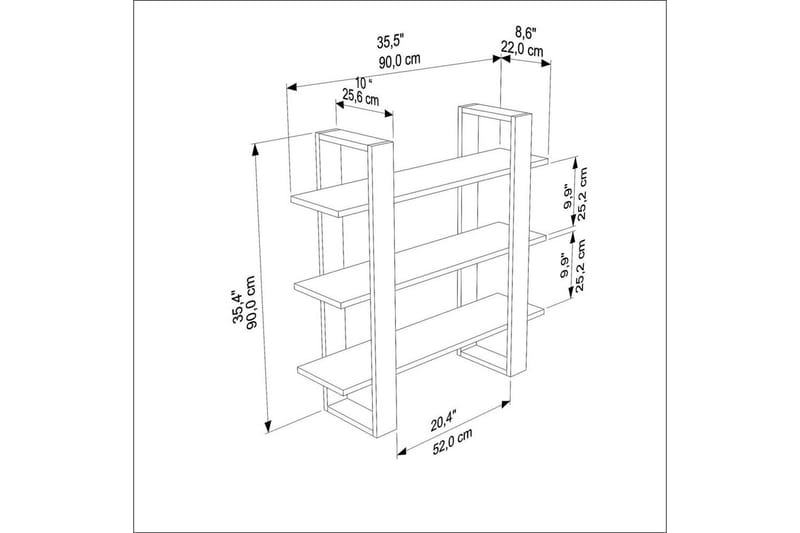 Draven Väggskiva 90x90 cm - Svart/Ek - Förvaring - Köksförvaring - Kökshylla