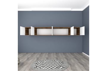 Ervon Väggskiva 243x243 cm - Valnöt/Vit - Förvaring - Skåp - Köksskåp - Väggskåp