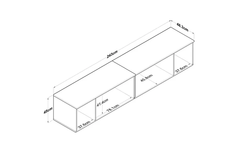 Ervon Väggskiva 243x243 cm - Vit - Förvaring - Skåp - Köksskåp - Väggskåp