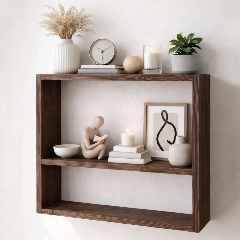 Imoveis Dekorativ vägghylla 50x40x7 cm - Naturligt trä - Inredning & dekor - Väggdekor - Väggpanel
