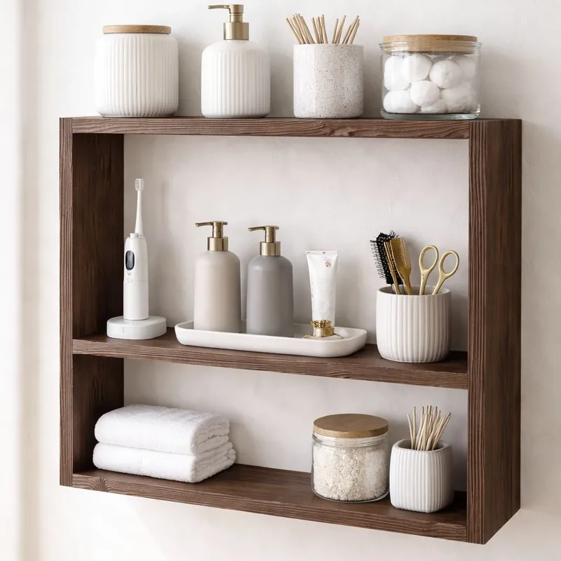 Imoveis Dekorativ vägghylla 50x40x7 cm - Naturligt trä - Inredning & dekor - Väggdekor - Väggpanel