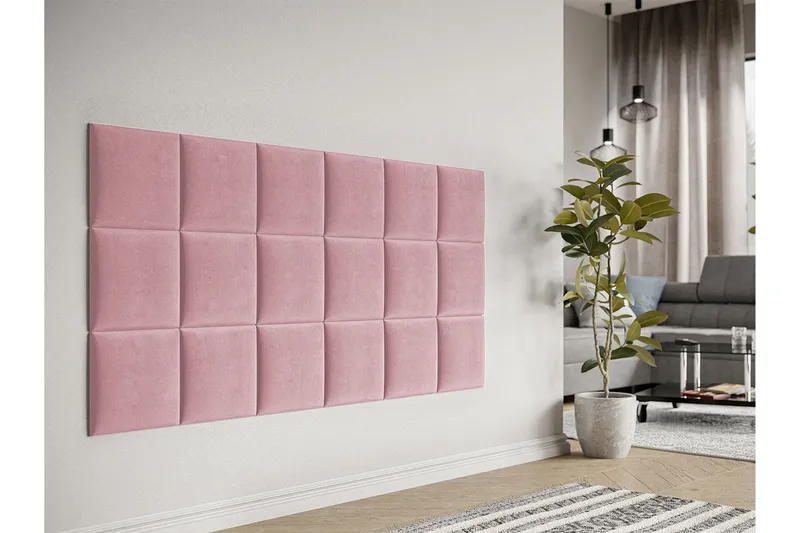 Lornel Stoppad Väggpanel 30x30 cm - Rosa - Inredning & dekor - Väggdekor - Väggpanel
