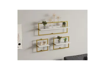 Muroran Väggskiva 80x80 cm - Vit/Guld - Förvaring - Köksförvaring - Kökshylla