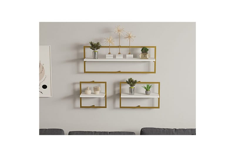 Muroran Väggskiva 80x80 cm - Vit/Guld - Inredning & dekor - Väggdekor - Väggpanel