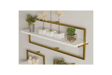 Muroran Väggskiva 80x80 cm - Vit/Guld - Förvaring - Köksförvaring - Kökshylla