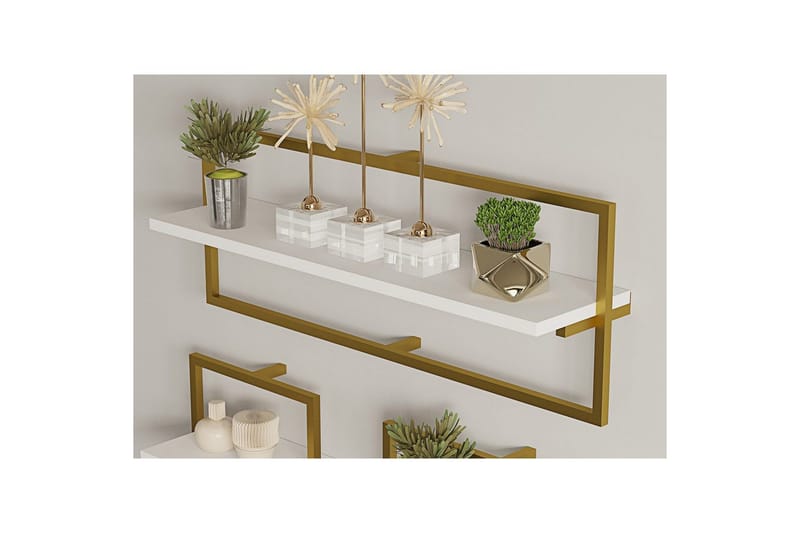 Muroran Väggskiva 80x80 cm - Vit/Guld - Förvaring - Köksförvaring - Kökshylla