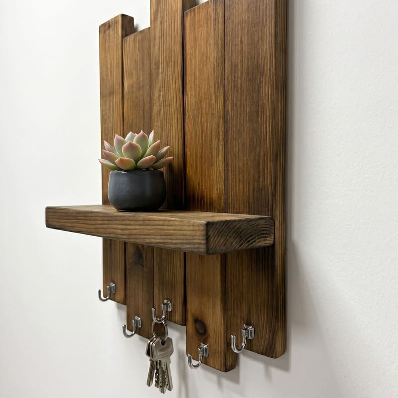 Orlind Dekorativ vägghylla 25x32x9 cm - Valnöt - Inredning & dekor - Väggdekor - Väggpanel