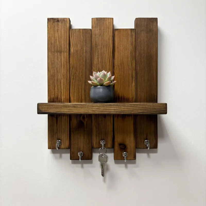 Orlind Dekorativ vägghylla 25x32x9 cm - Valnöt - Inredning & dekor - Väggdekor - Väggpanel