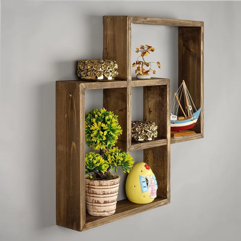 Orlind Dekorativ vägghylla 51x51x9 cm - ek - Inredning & dekor - Väggdekor - Väggpanel