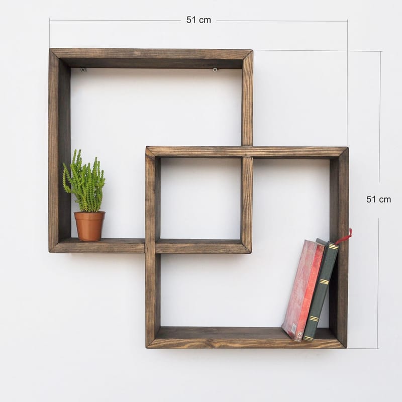 Orlind Dekorativ vägghylla 51x51x9 cm - ek - Inredning & dekor - Väggdekor - Väggpanel