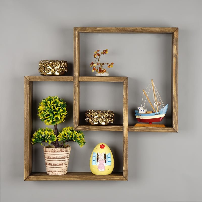 Orlind Dekorativ vägghylla 51x51x9 cm - ek - Inredning & dekor - Väggdekor - Väggpanel