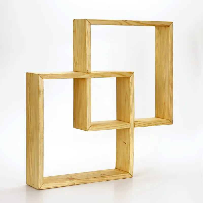 Orlind Dekorativ vägghylla 51x51x9 cm, trä