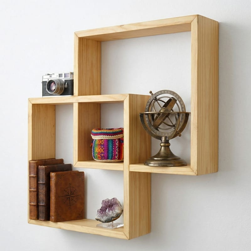 Orlind Dekorativ vägghylla 51x51x9 cm - trä - Inredning & dekor - Väggdekor - Väggpanel