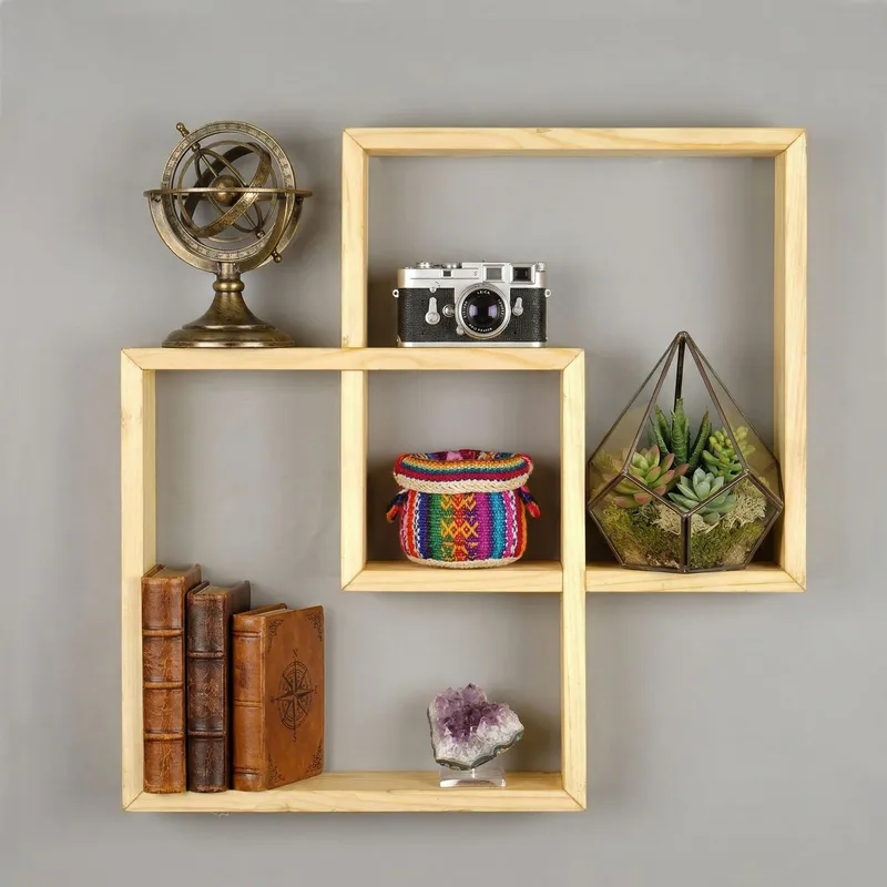 Orlind Dekorativ vägghylla 51x51x9 cm - trä - Inredning & dekor - Väggdekor - Väggpanel
