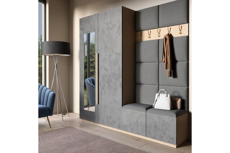 Quadratta Väggskiva 100x200 cm, Grå