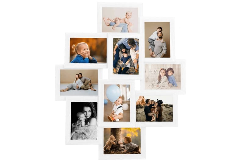 Fotoram för 10x(10x15 cm) bilder vit MDF - Inredning & dekor - Väggdekor - Ramar - Fotoram