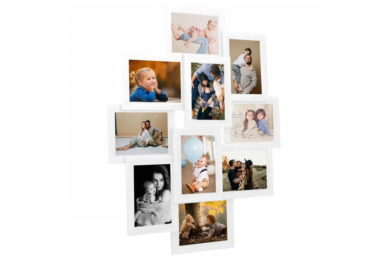 Fotoram för 10x(10x15 cm) bilder vit MDF - Inredning & dekor - Väggdekor - Ramar - Fotoram