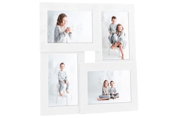 Fotoram för 4x(13x18 cm) bilder vit MDF
