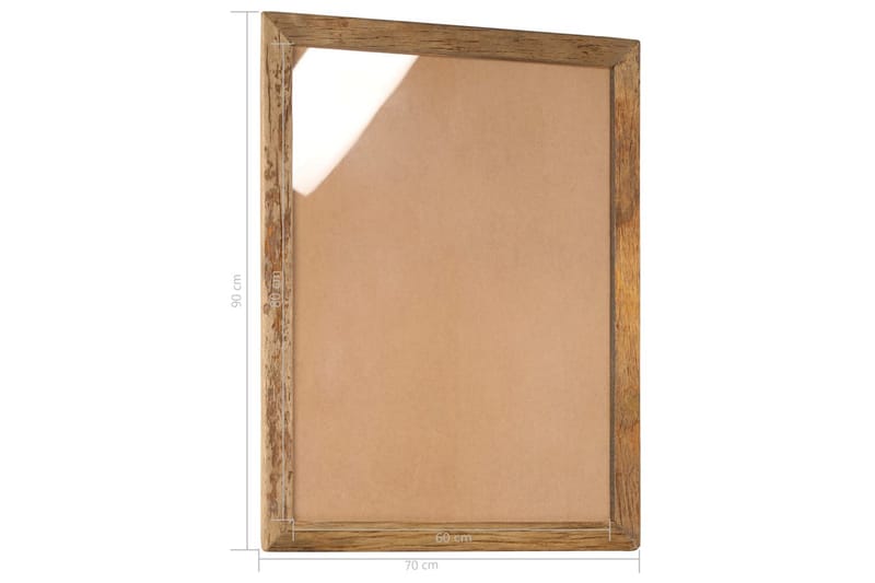 Fotoramar 2 st 90x70 cm massivt återvunnet trä och glas - Brun - Fotoram