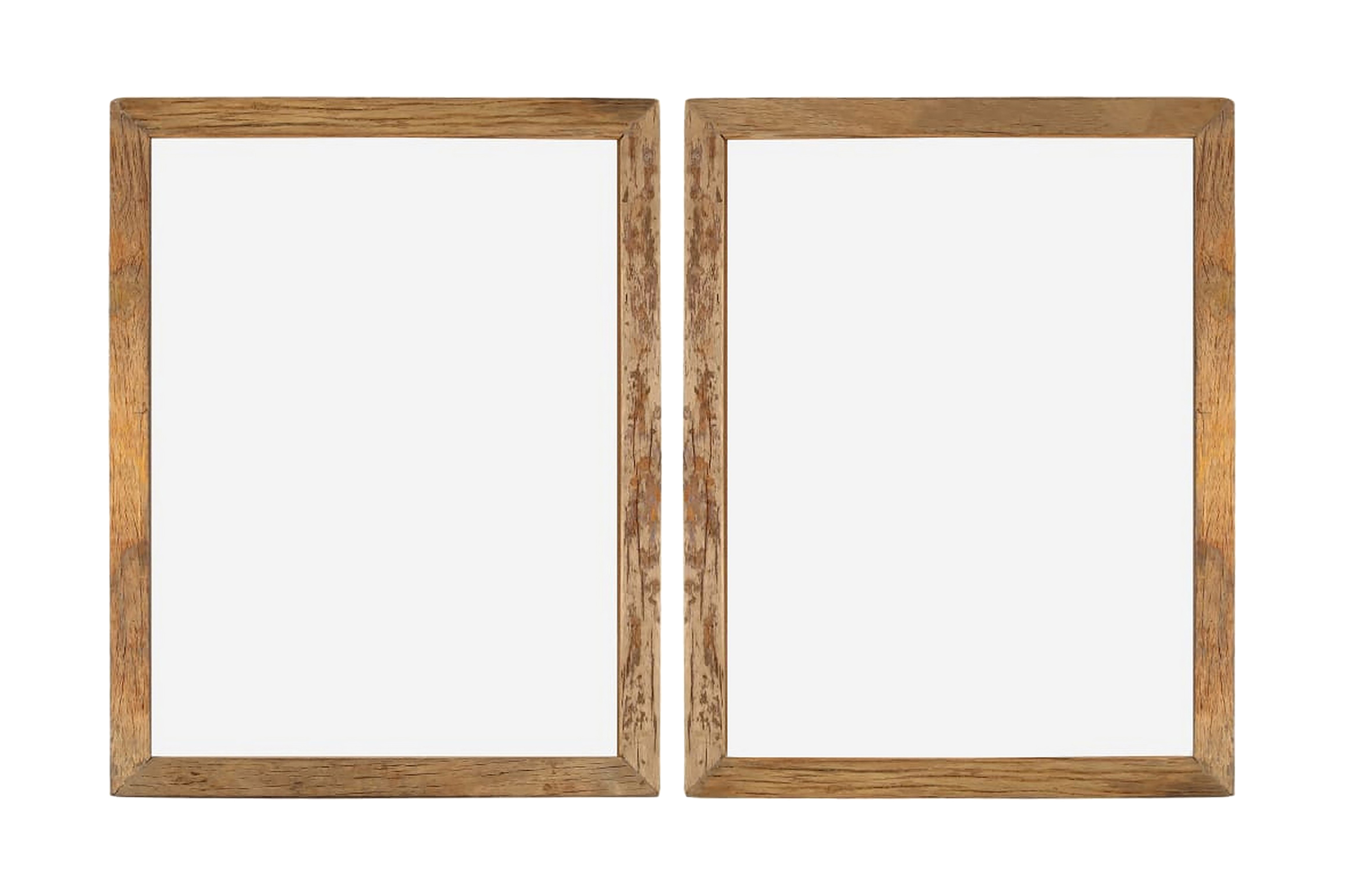 Fotoramar 2 st 90×70 cm massivt återvunnet trä och glas – Brun