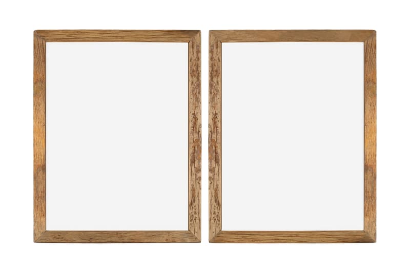 Fotoramar 2 st 90x70 cm massivt återvunnet trä och glas - Brun - Fotoram