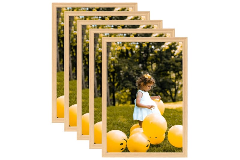 Fotoramar 5 st för vägg eller bord ljus ek 70x90 cm - Inredning & dekor - Väggdekor - Ramar - Fotoram