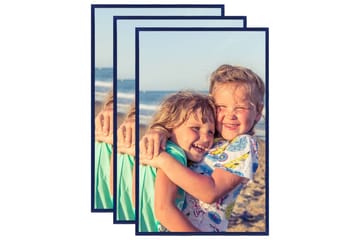 Fotoramar 3 st för vägg eller bord blå 13x18 cm MDF