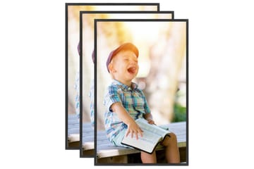 Fotoramar 3 st för vägg eller bord svart 10x15 cm MDF