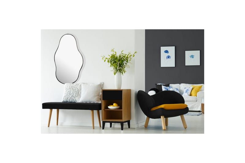 Spegel Wohnling Asymmetrisk metallram oval 80 cm - Inredning & dekor - Speglar - Väggspegel