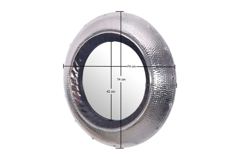 Spegel Wohnling Modern vågig metallram rund 74 cm - Inredning & dekor - Speglar - Väggspegel