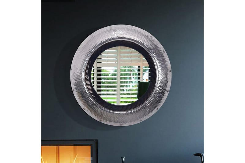 Spegel Wohnling Modern vågig metallram rund 74 cm - Inredning & dekor - Speglar - Väggspegel
