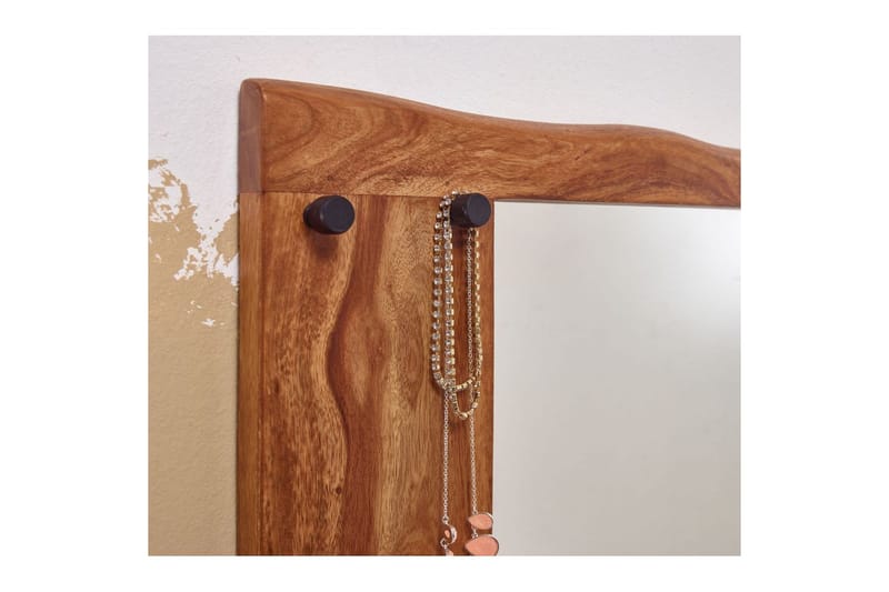 Spegel Wohnling Träkant Solid Träram med Krokar Lantlig Stil - Inredning & dekor - Speglar - Väggspegel