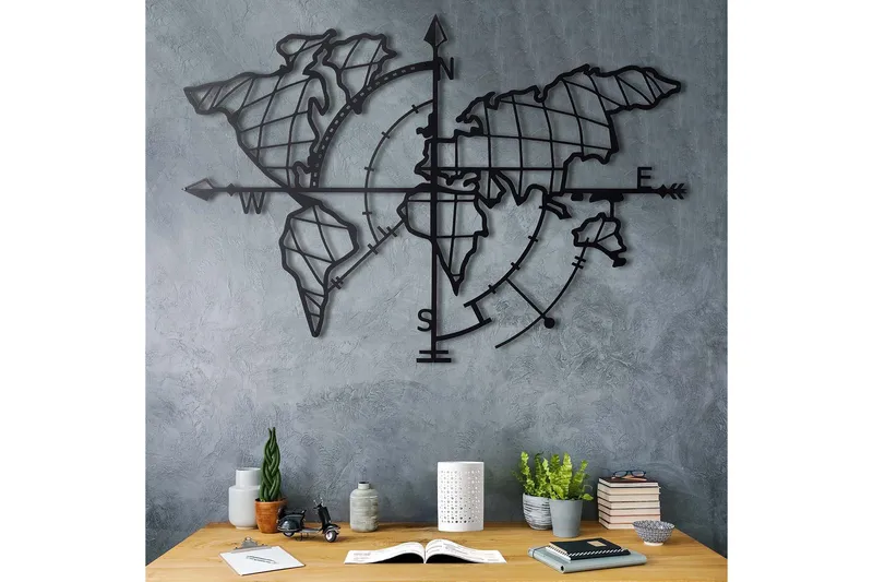 Decorative Metal Wall Accessory 65x95 - Svart - Inredning & dekor - Väggdekor - Skyltar - Plåtskylt