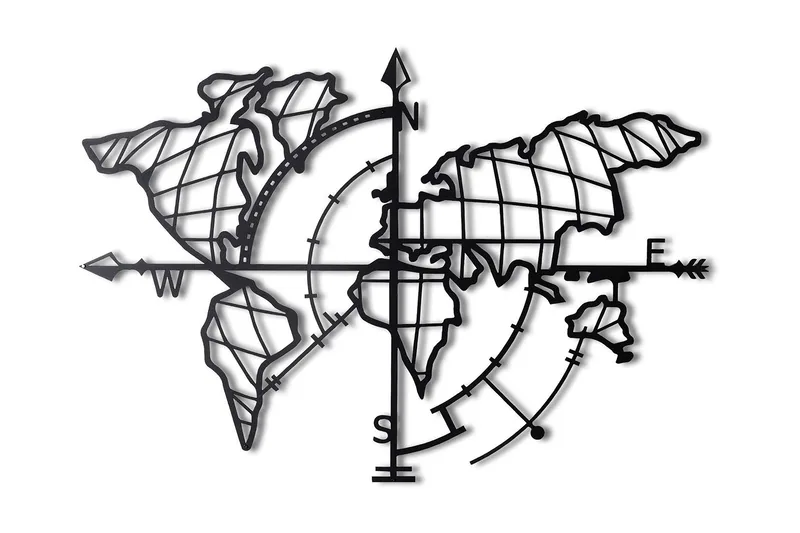 Decorative Metal Wall Accessory 65x95, Svart 2