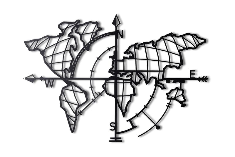 Decorative Metal Wall Accessory 65x95, Svart 2