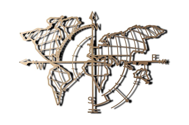 Decorative Metal Wall Accessory 65x95, Guld