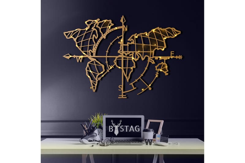 Decorative Metal Wall Accessory 65x95 - Guld - Inredning & dekor - Väggdekor - Skyltar - Plåtskylt