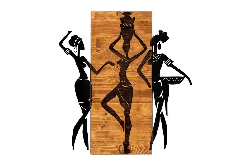 African Väggdekor, Svart/Valnöt