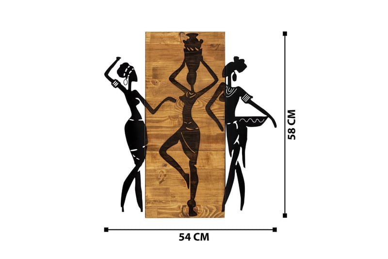 AFRICAN Väggdekor Svart/Valnöt - Inredning & dekor - Väggdekor - Skyltar - Plåtskylt