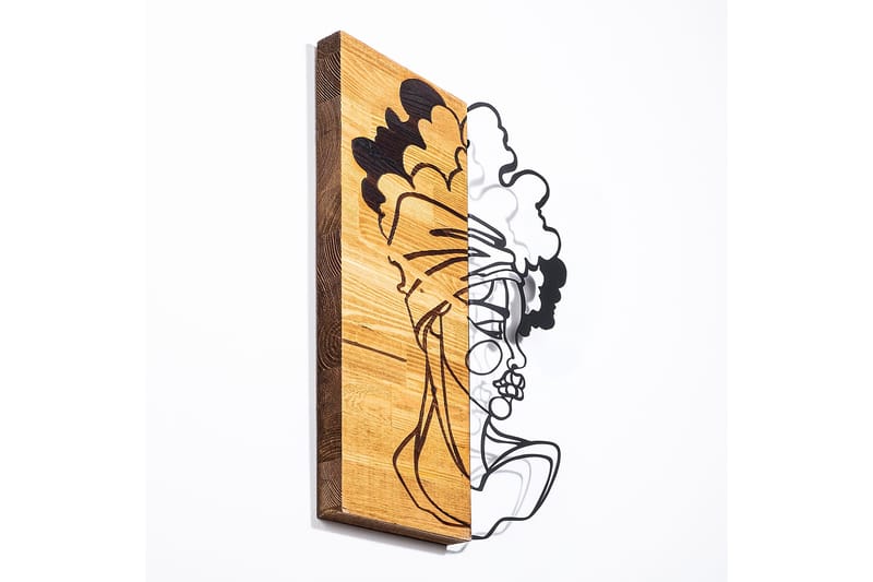 African Woman 3 Väggdekor - Svart/Ljus Valnöt - Inredning & dekor - Väggdekor - Skyltar - Plåtskylt