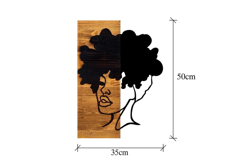 African Woman Väggdekor - Svart/Ljus Valnöt - Inredning & dekor - Väggdekor - Skyltar - Plåtskylt