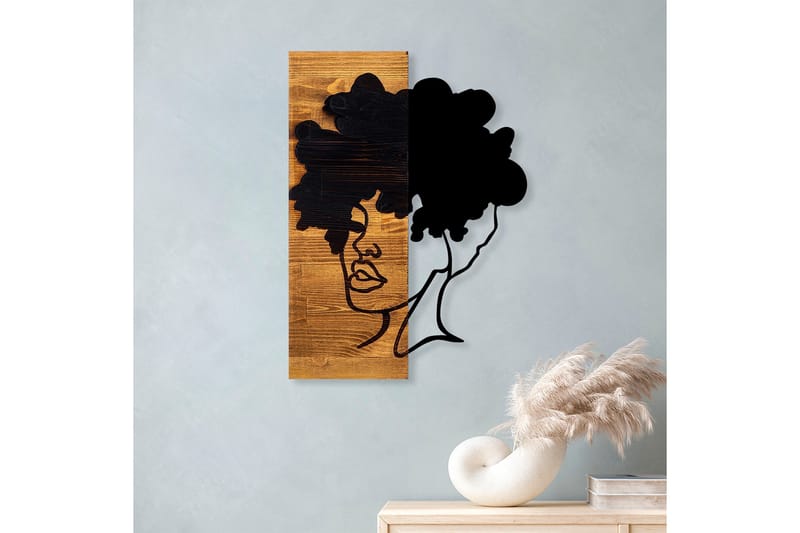 African Woman Väggdekor - Svart/Ljus Valnöt - Inredning & dekor - Väggdekor - Skyltar - Plåtskylt