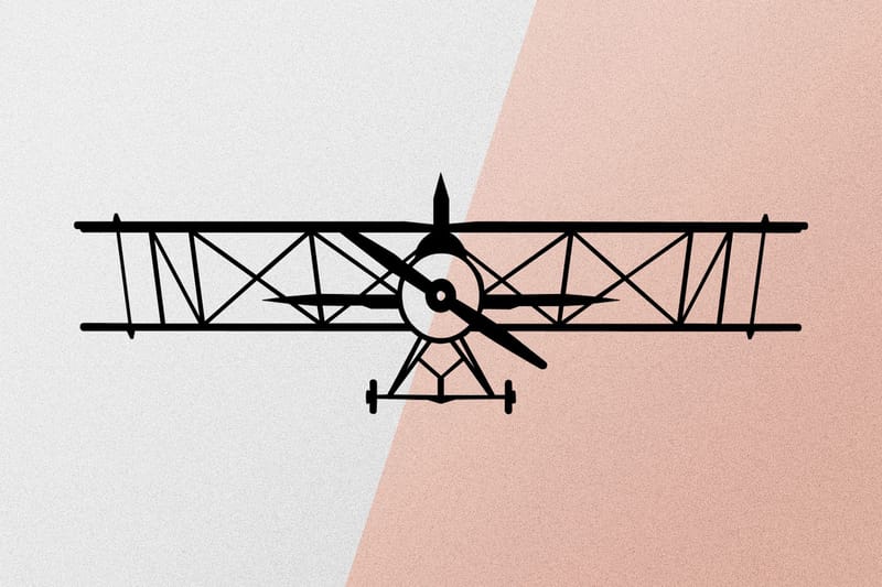 AIRPLANEMETAL DECOR Väggdekor Svart - Inredning & dekor - Väggdekor - Skyltar - Plåtskylt