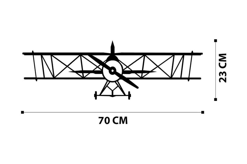 AIRPLANEMETAL DECOR Väggdekor Svart - Plåtskylt