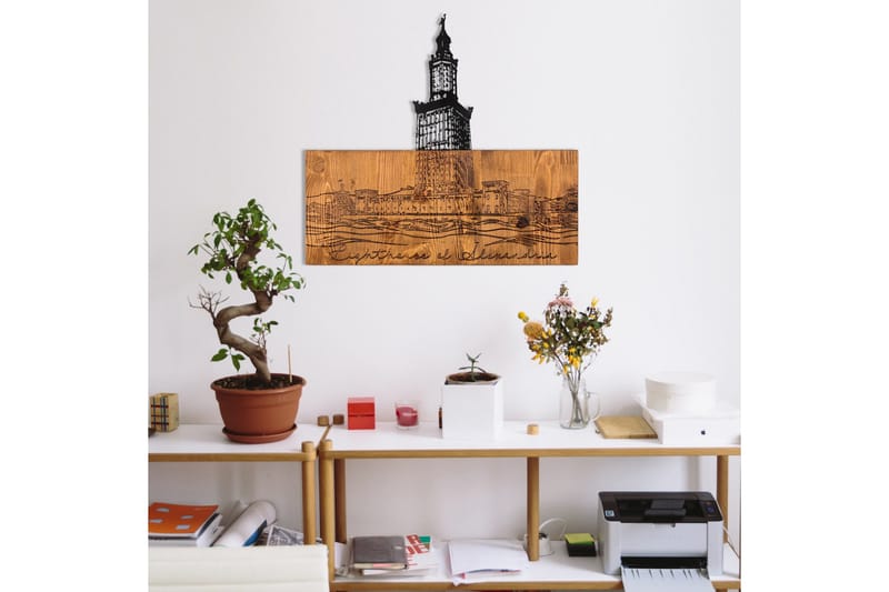 Alexandria Lighthouse Väggdekor - Svart/Valnöt - Inredning & dekor - Väggdekor - Skyltar - Plåtskylt