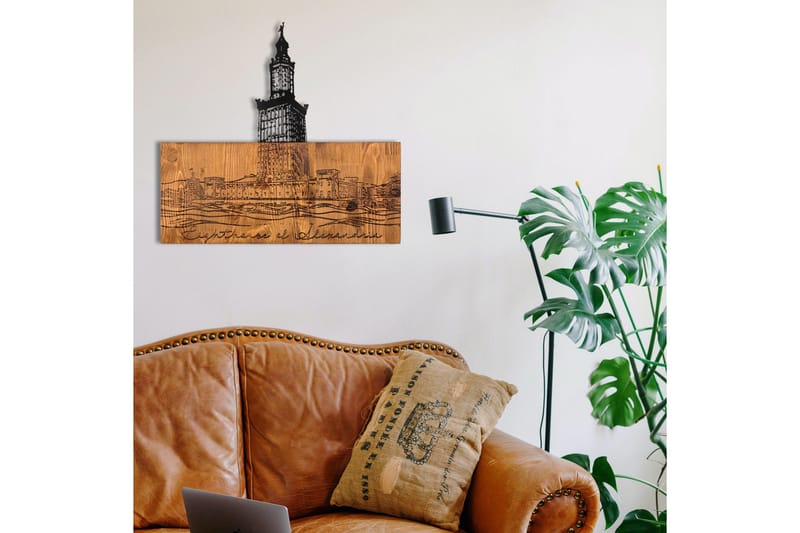 Alexandria Lighthouse Väggdekor - Svart/Valnöt - Inredning & dekor - Väggdekor - Skyltar - Plåtskylt