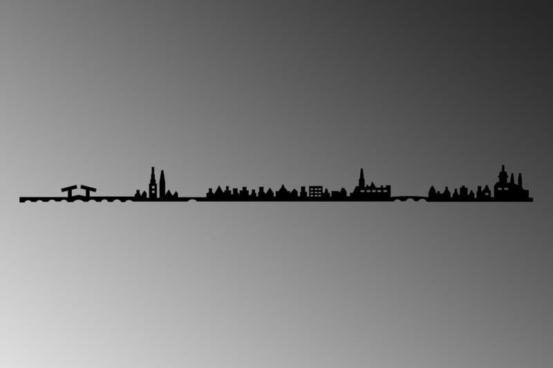 AMSTERDAM SKYLINE Väggdekor Svart - Inredning & dekor - Väggdekor - Skyltar - Plåtskylt