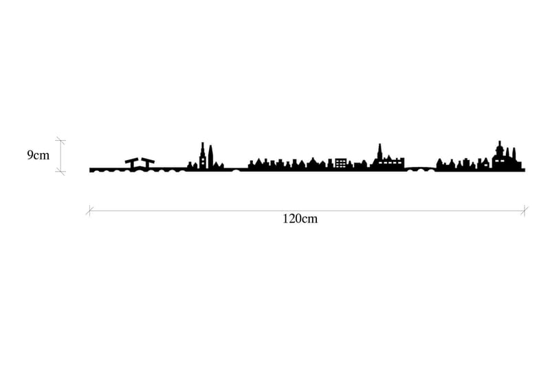 AMSTERDAM SKYLINE Väggdekor Svart - Plåtskylt